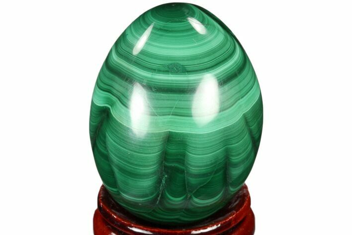 Stunning Polished Malachite Egg - Congo #115295